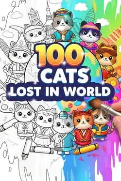 100 Cats Lost in World Find & Color cover