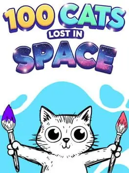 100 Cats Lost in Space Find & Color background