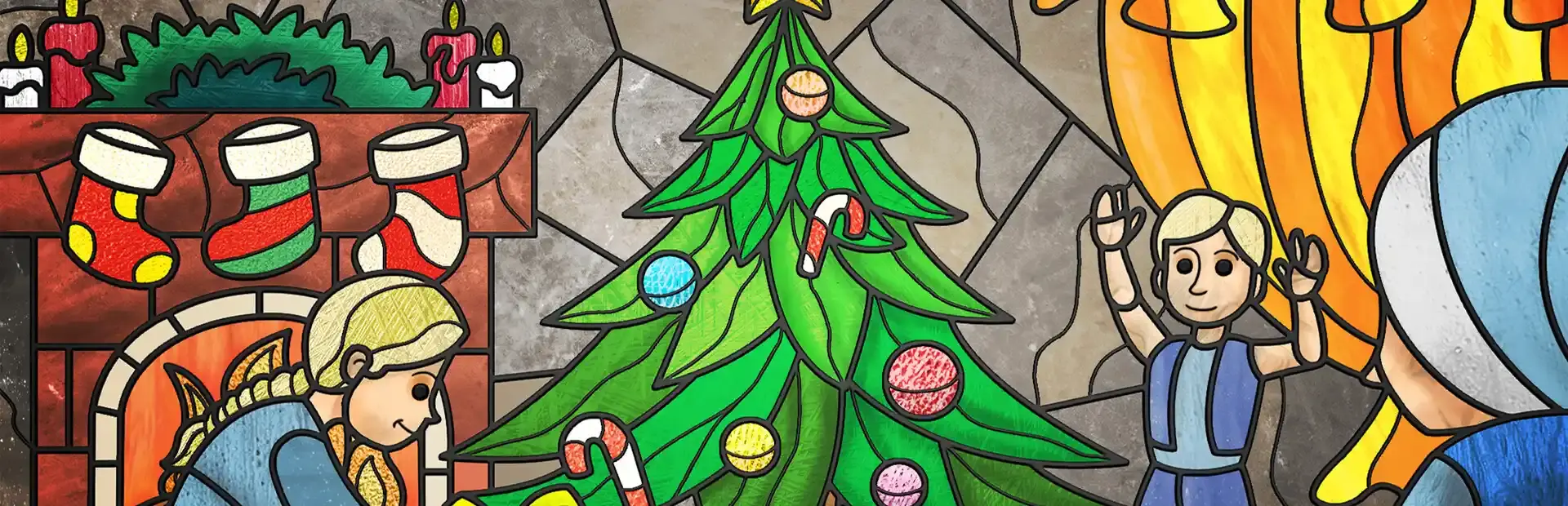 Stories in Glass: Winter background