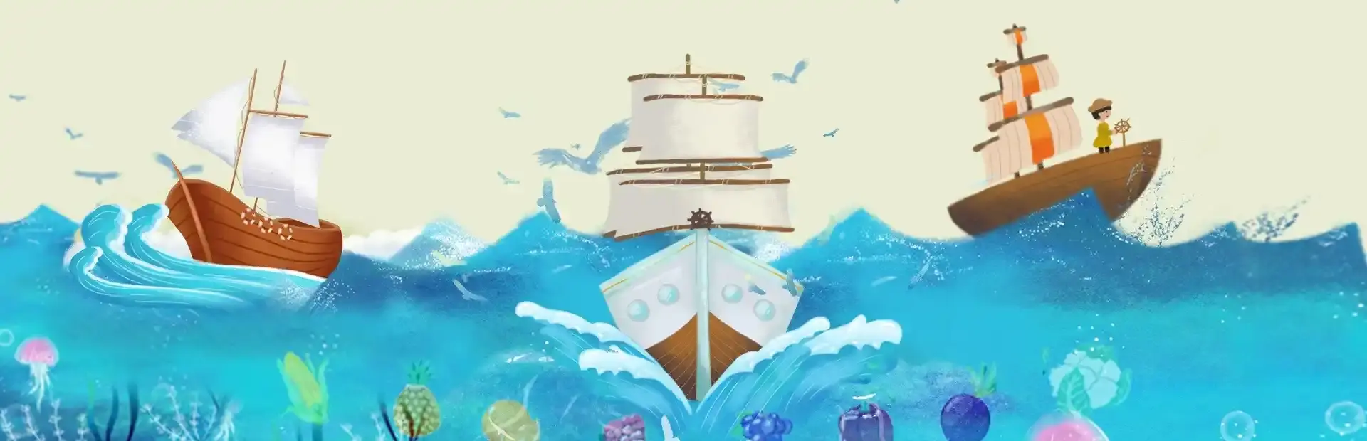 VR Wonderland 2: Adventures in a Fruit Boat background