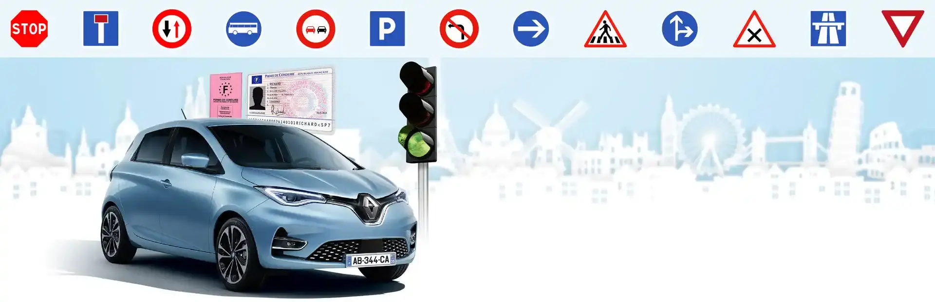 Réussir: Code de la Route background