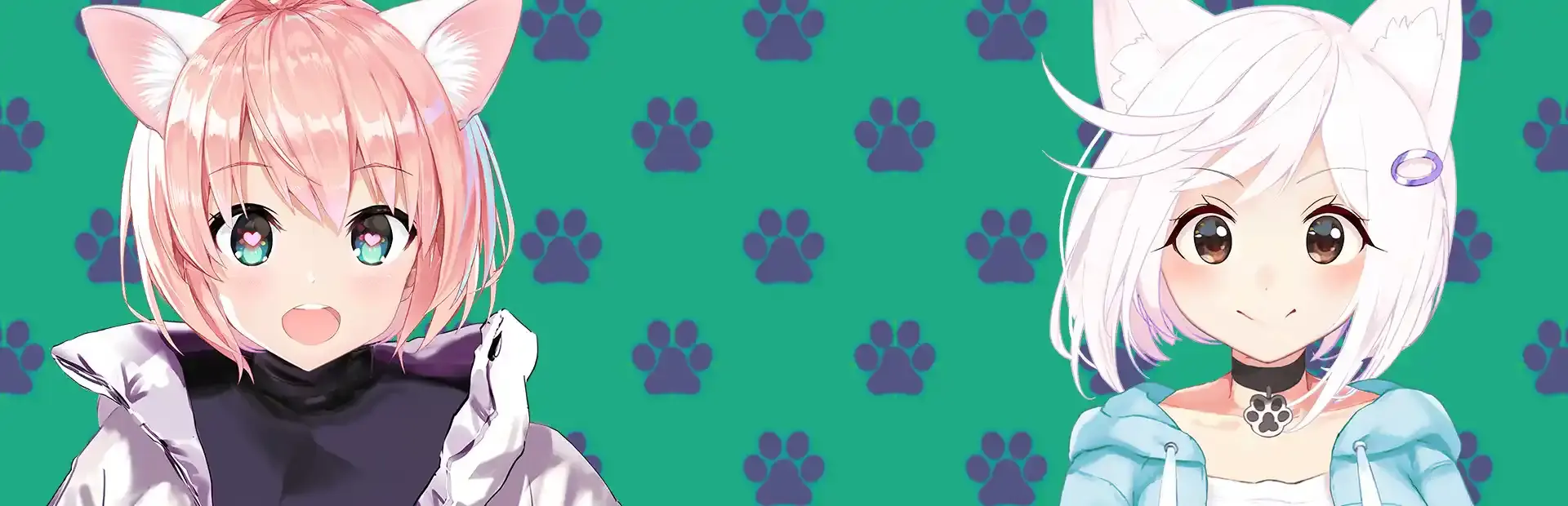 Hentai Mosaique Neko Waifus background