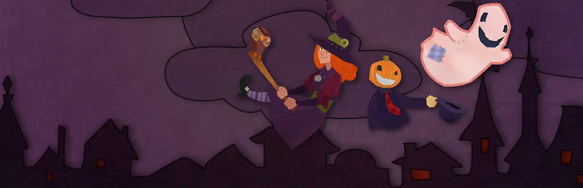 Halloween Patchwork Trick or Treat background