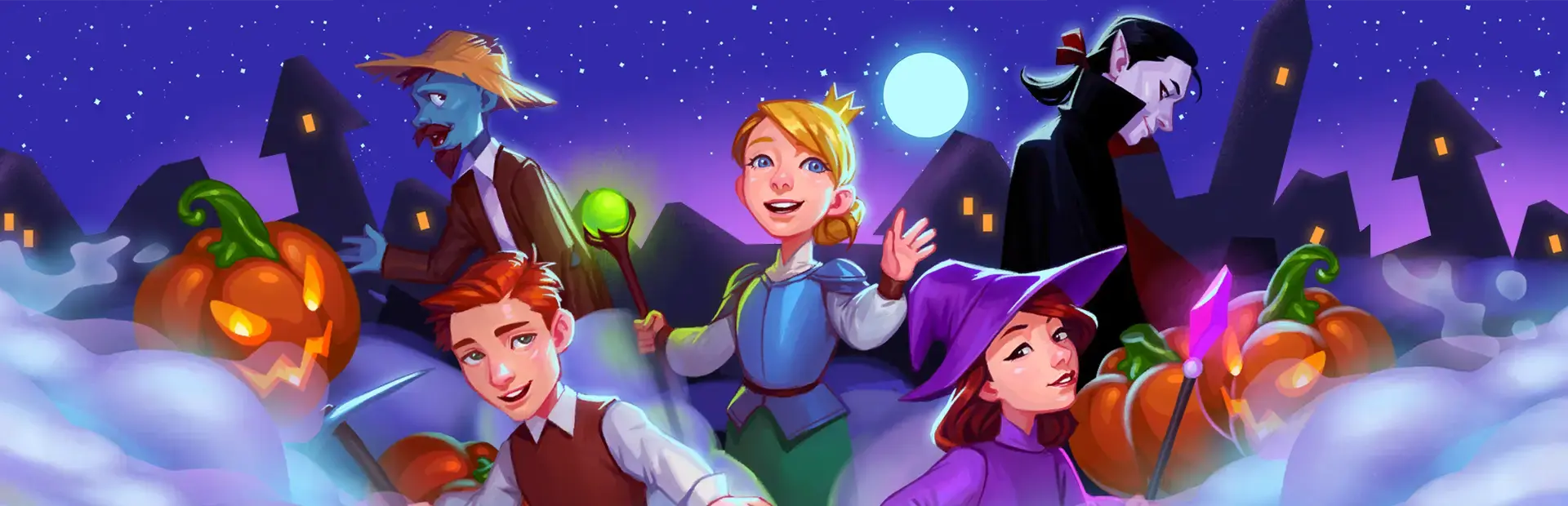 Gnomes Garden: Halloween background