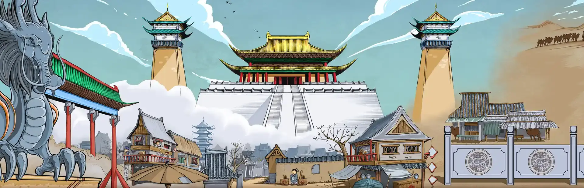 The Silk Road of the Eastern Dynasty background