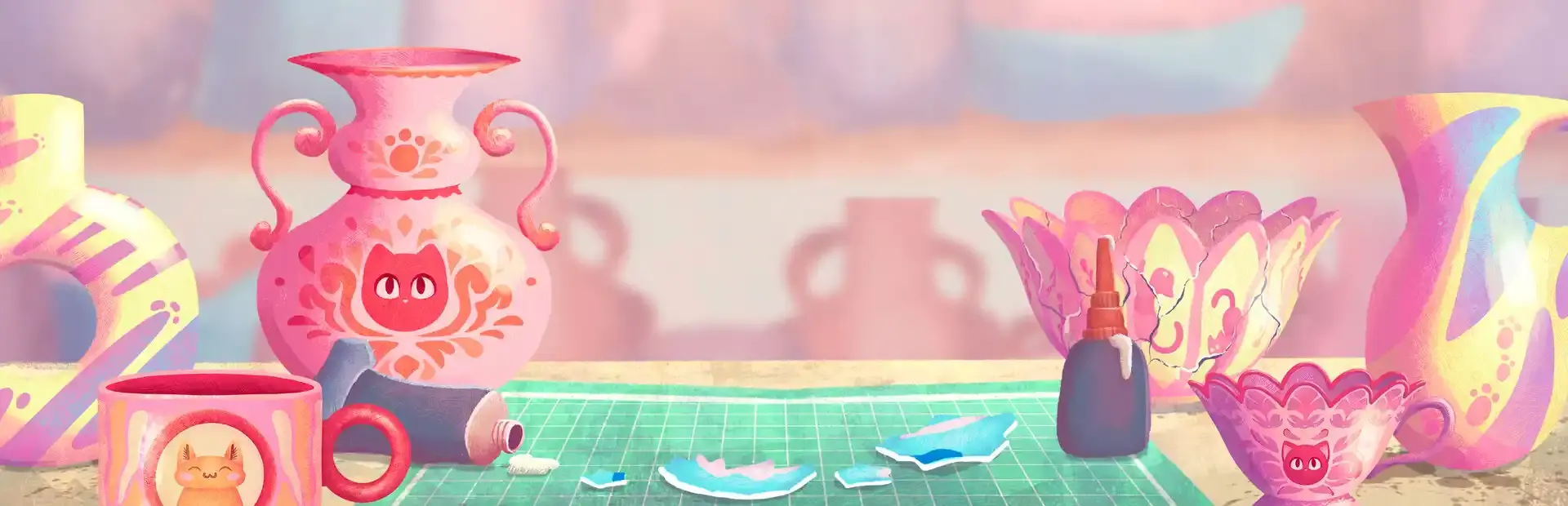 Magic Cats Pots background