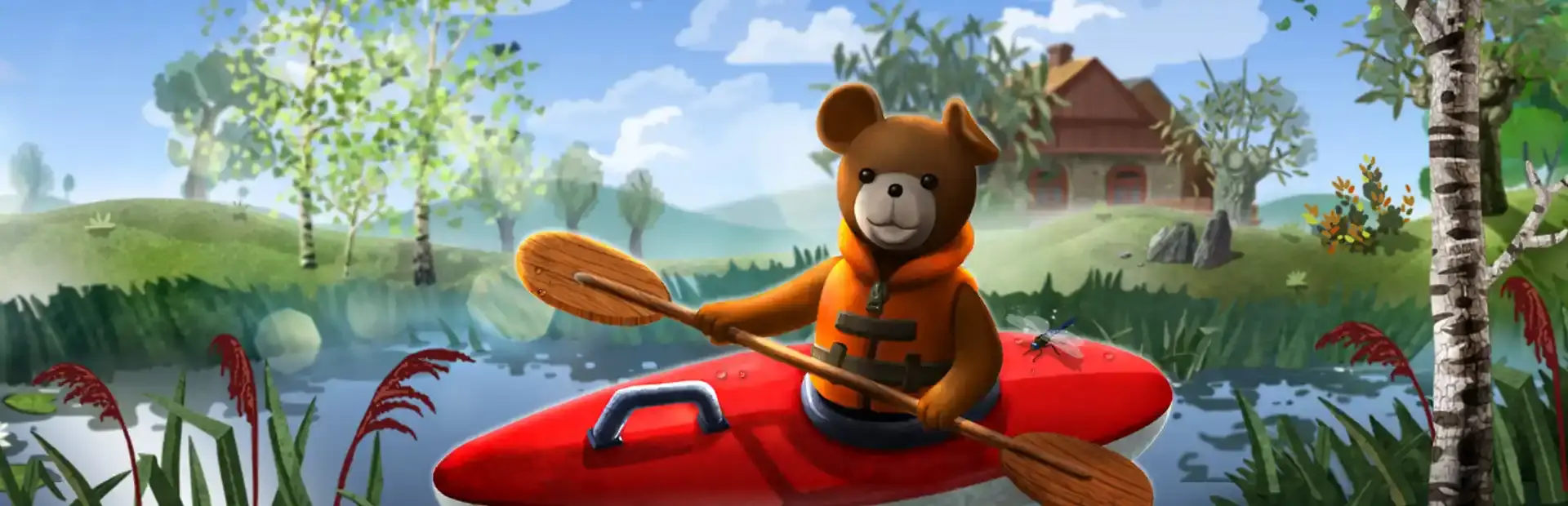 Teddy Floppy Ear: Kayaking background