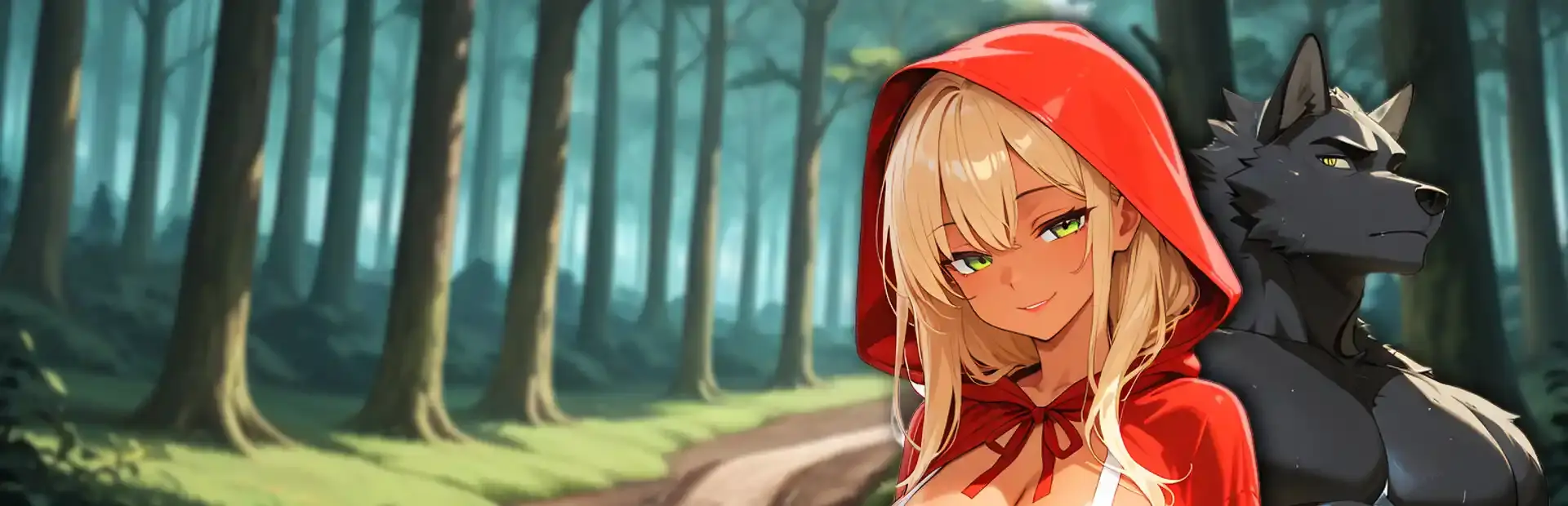 Red Riding Hood on All Fours background