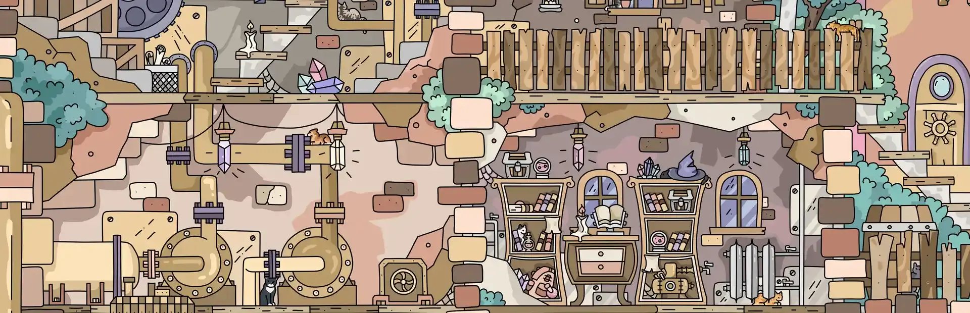 Find Kittens 4: Aetherpunk background