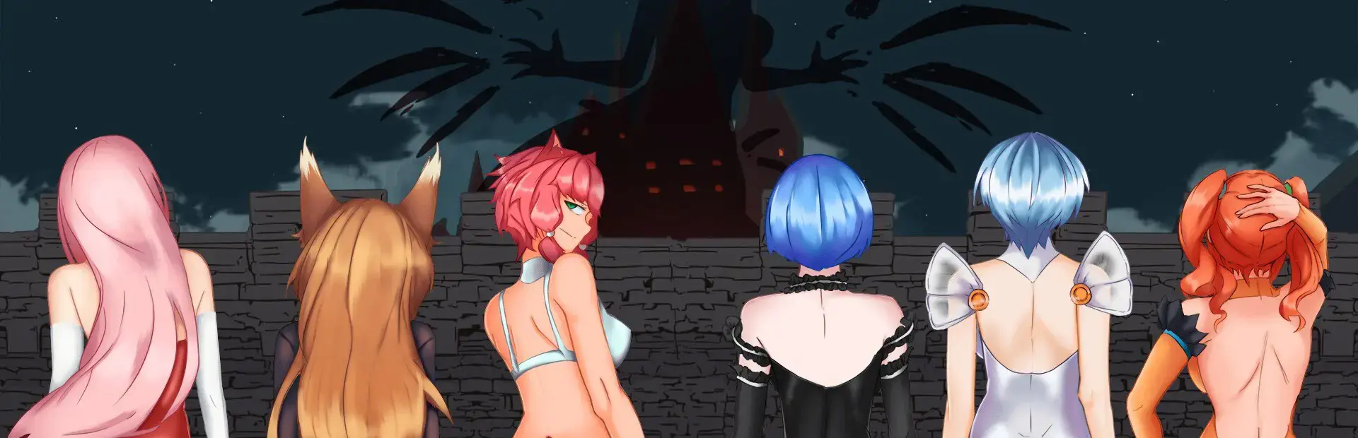 Pretty Girls and Dark Witch. A simple story background