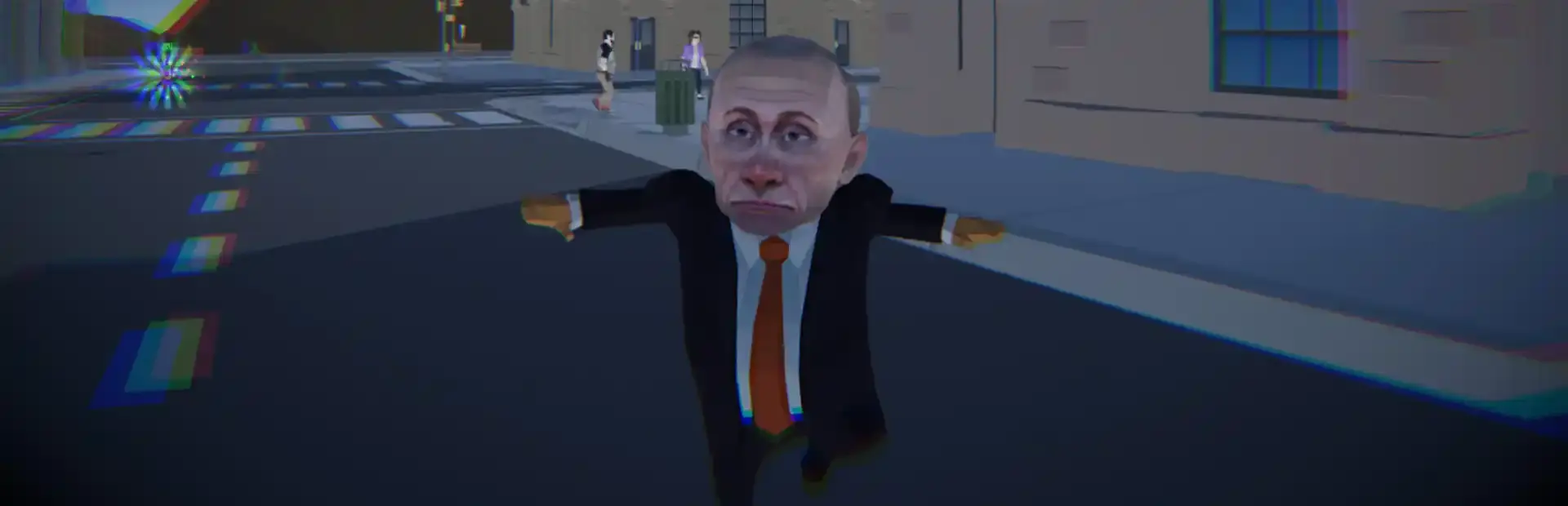 Angry Putin background