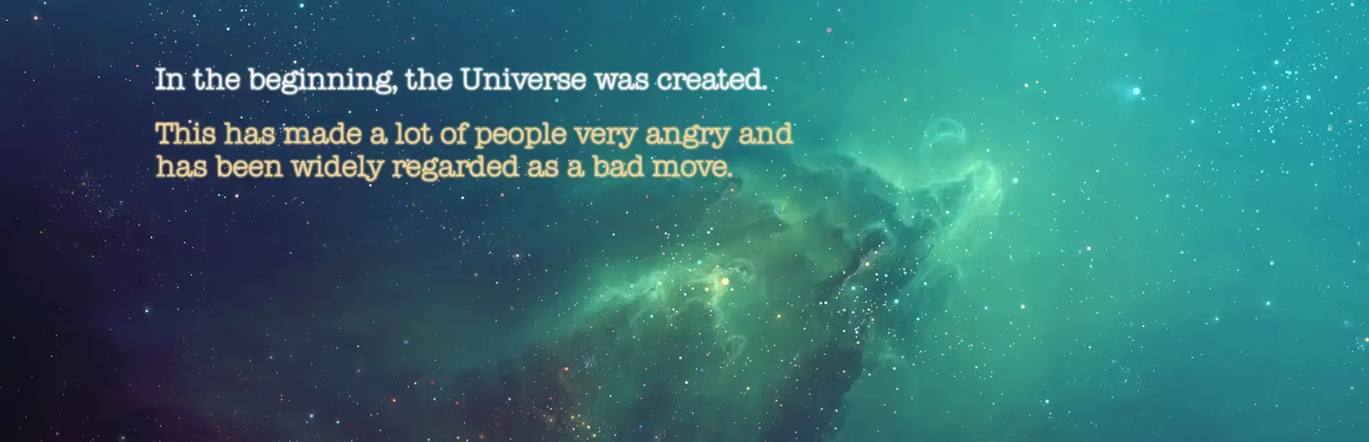 The Hitchhiker's Guide to the Galaxy background