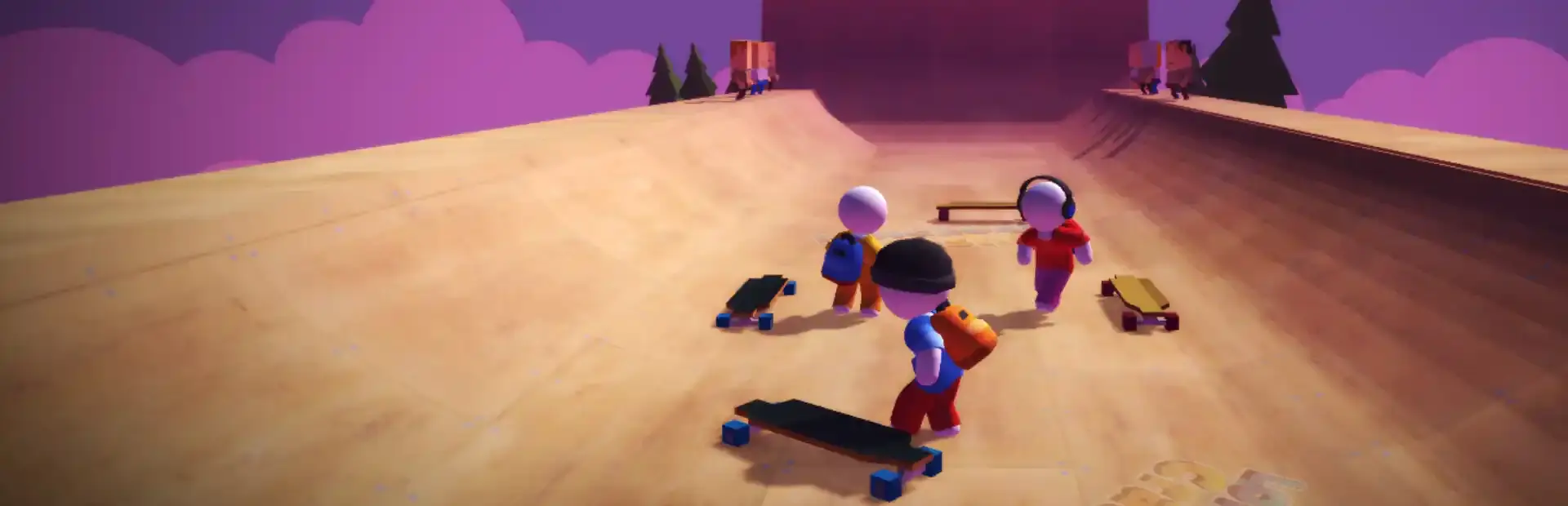 Two Skateboards Driving Simulator background