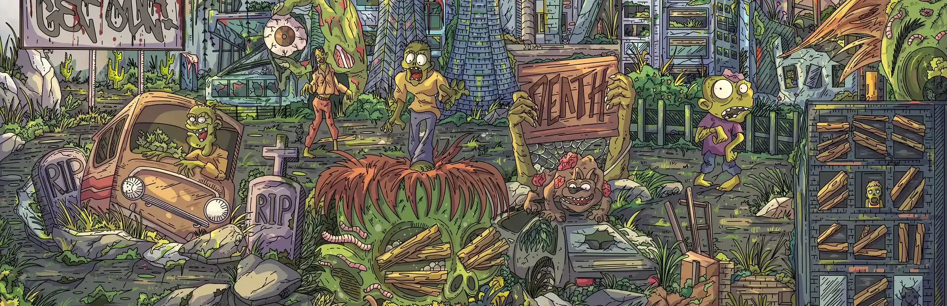 100 Zombie Cats background
