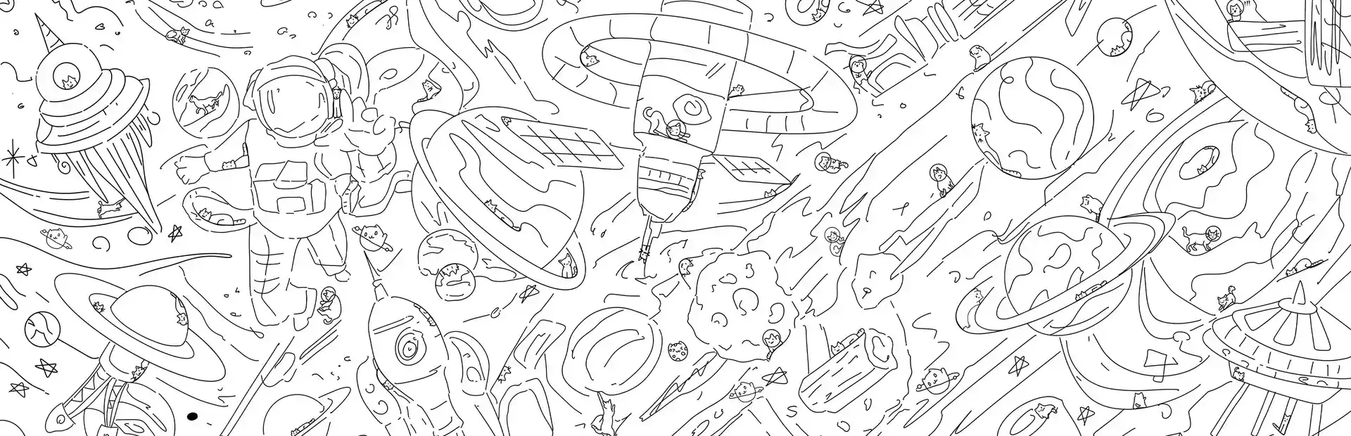 100 Space Cats background
