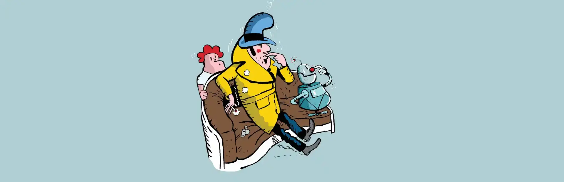 Detective Case and Clown Bot in: The Express Killer background