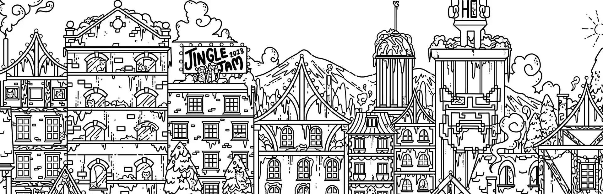 Travellin Cats in Jingle Jam background