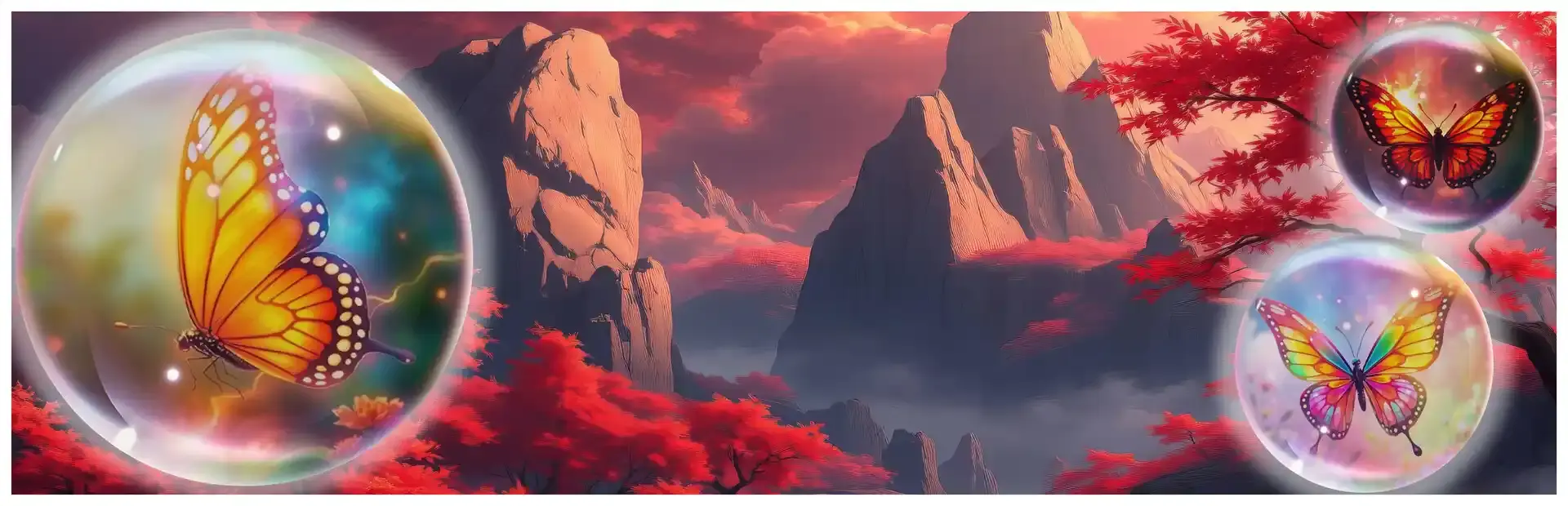Anime Dream Match: Butterflies background