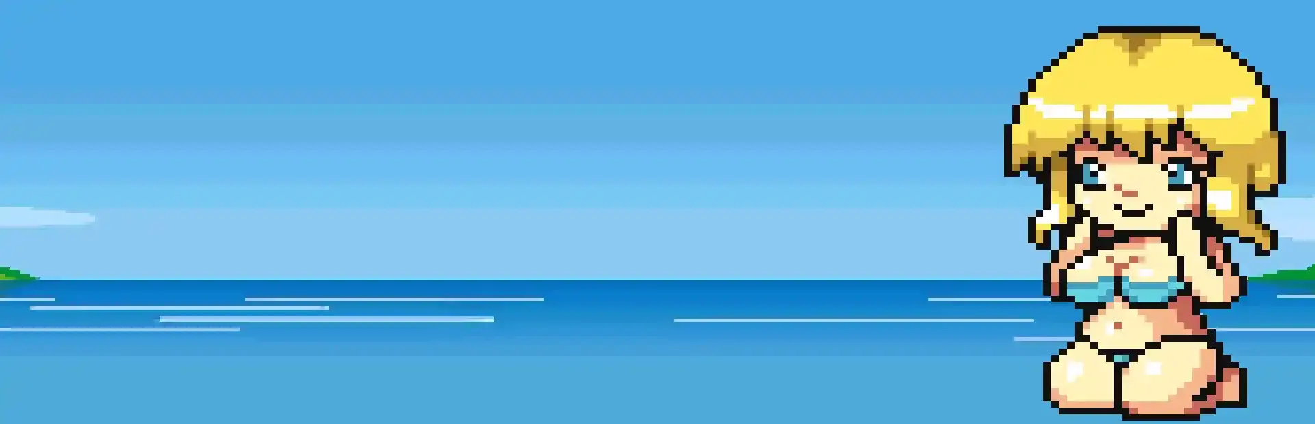 Beach anime day background