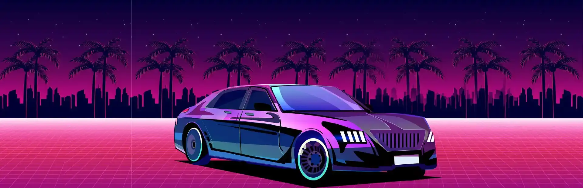 Rhythm Drive: Synthwave City background