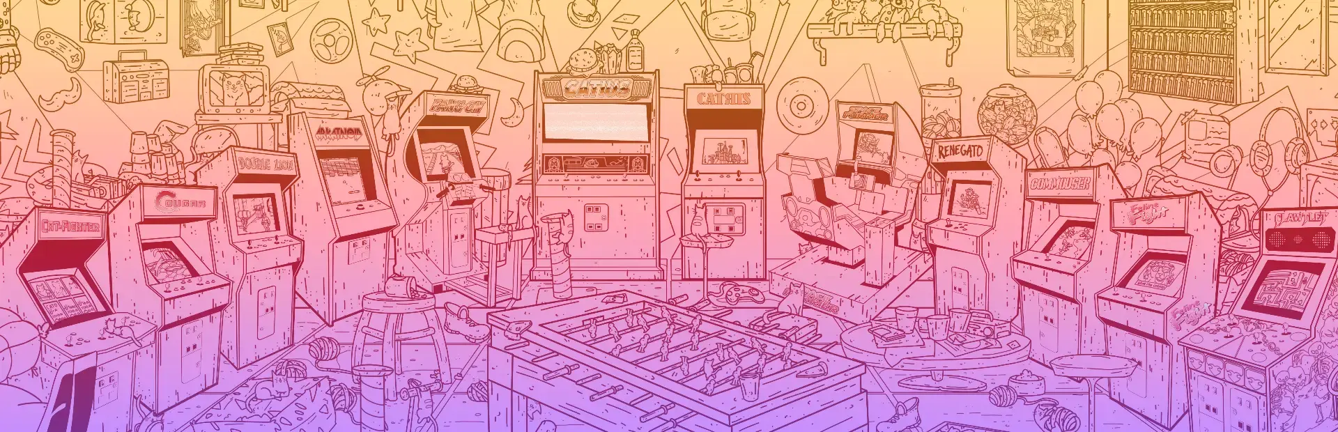 An Arcade Full of Cats background
