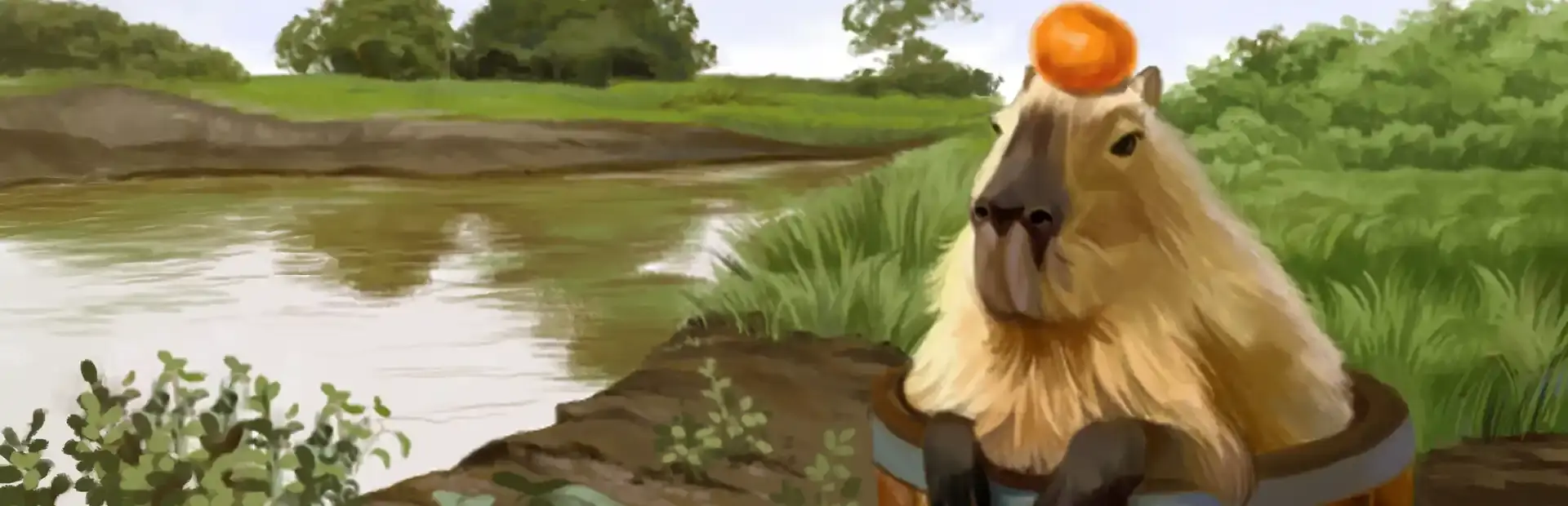 Cute Capybaras background